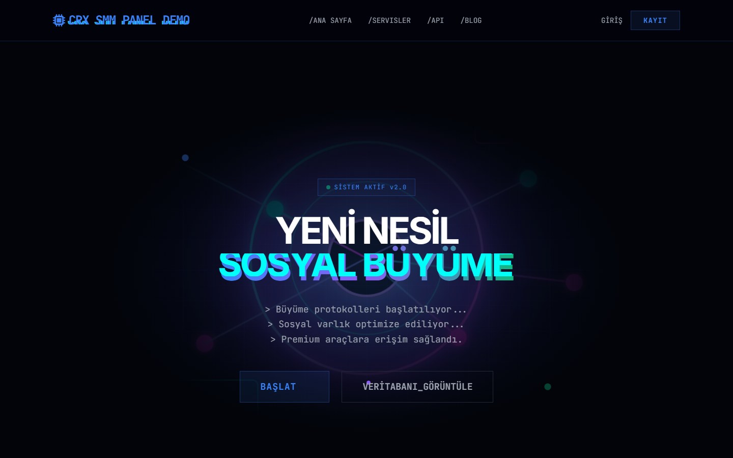AI Dynamic SMM panel arayüzü