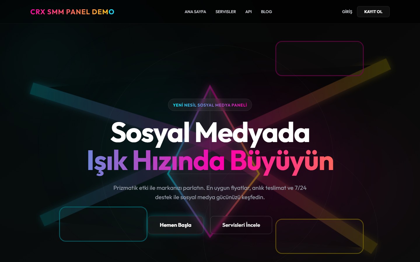 Prismatic SMM panel arayüzü